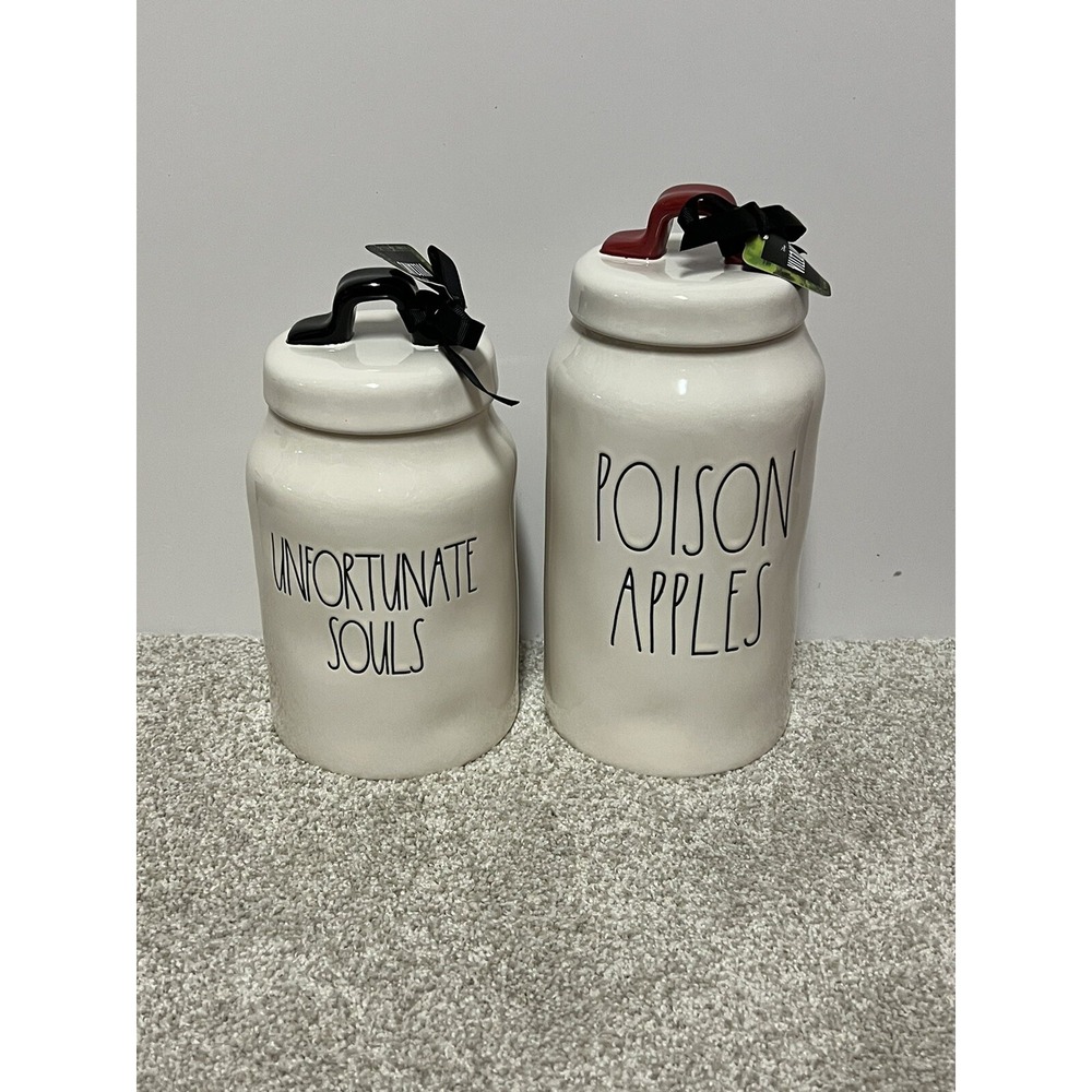 Rae Dunn DISNEY VILLAINS Ursula and Maleficent‎ Canisters